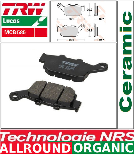 Set rear brake pads trw - brake,